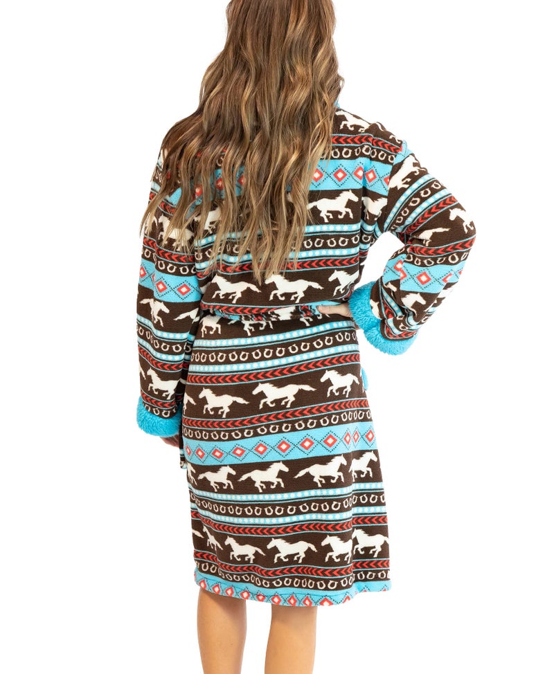 Lazy One Horse Fair Isle LazyOne Ultra-Cozy Bathrobes for Women (L/XL) - Image 2